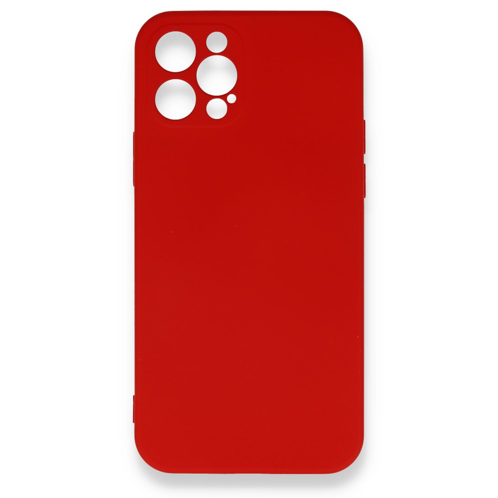 Newface iPhone 12 Pro Max Kılıf Nano içi Kadife Silikon - Kırmızı