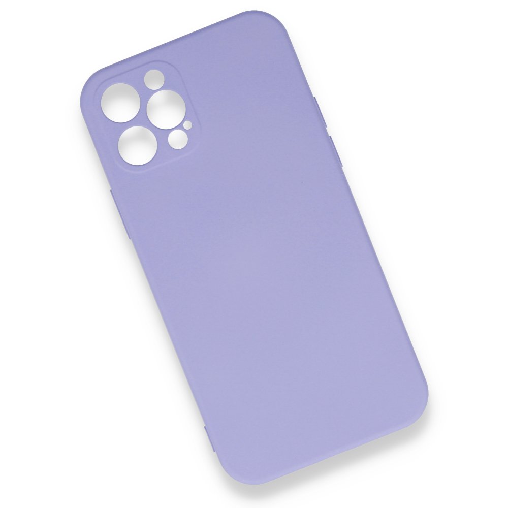 Newface iPhone 12 Pro Max Kılıf Nano içi Kadife  Silikon - Lila