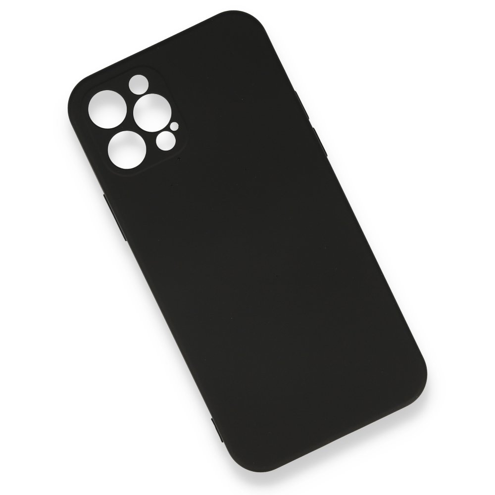 Newface iPhone 12 Pro Kılıf Nano içi Kadife Silikon - Siyah