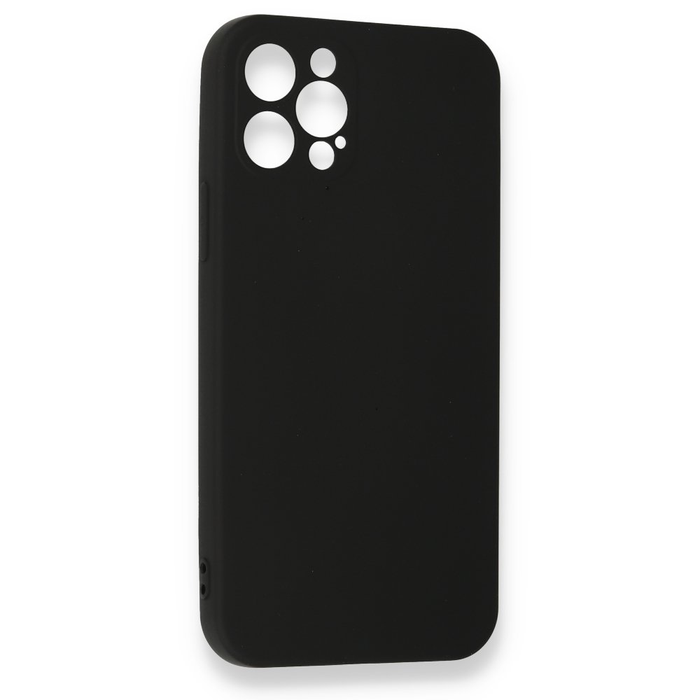 Newface iPhone 12 Pro Kılıf Nano içi Kadife Silikon - Siyah