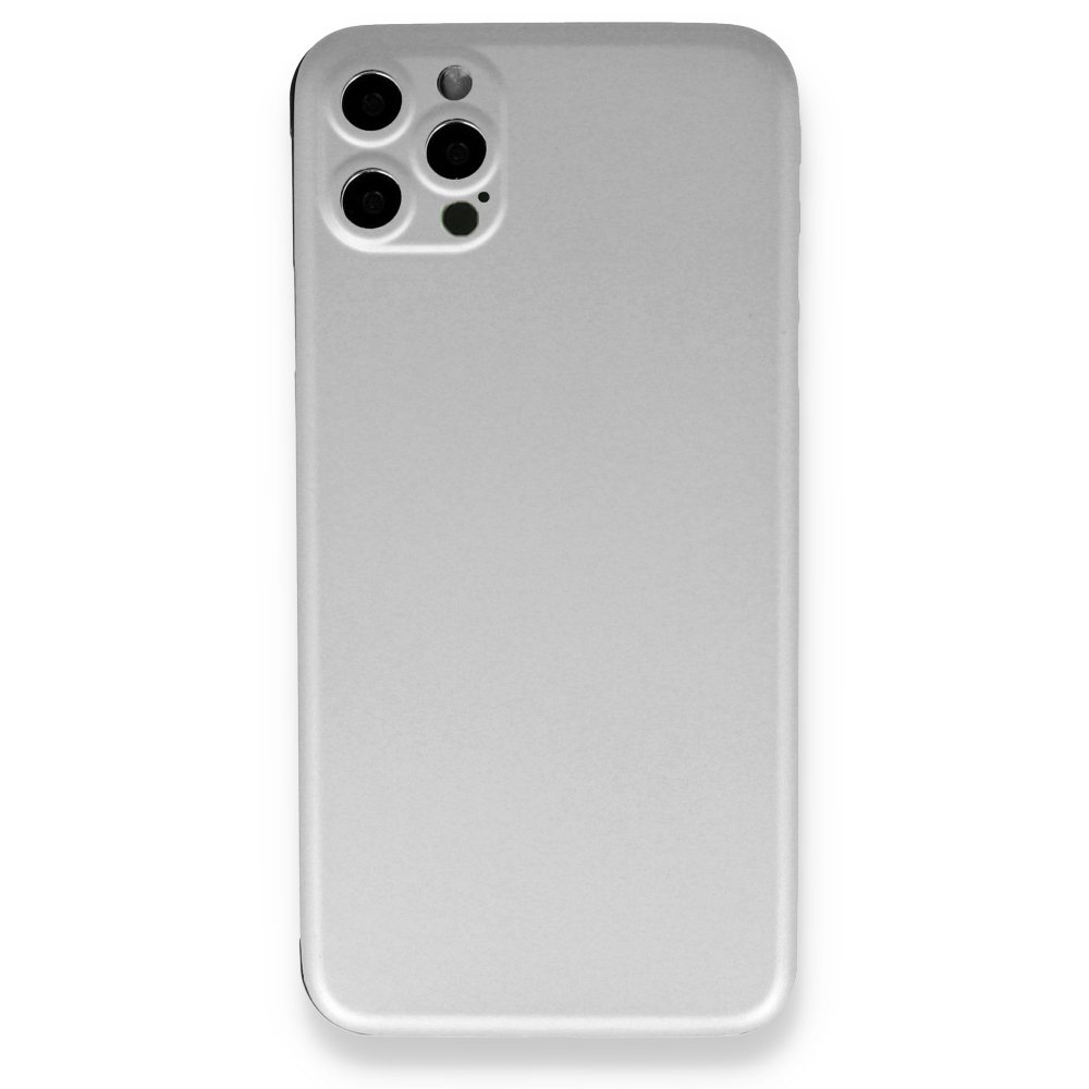 Newface iPhone 12 Pro Kılıf 360 Hayalet Full Body Silikon Kapak - Beyaz