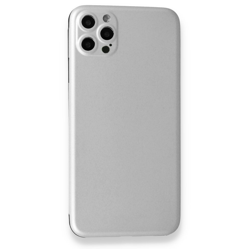 Newface iPhone 12 Pro Kılıf 360 Hayalet Full Body Silikon Kapak - Beyaz