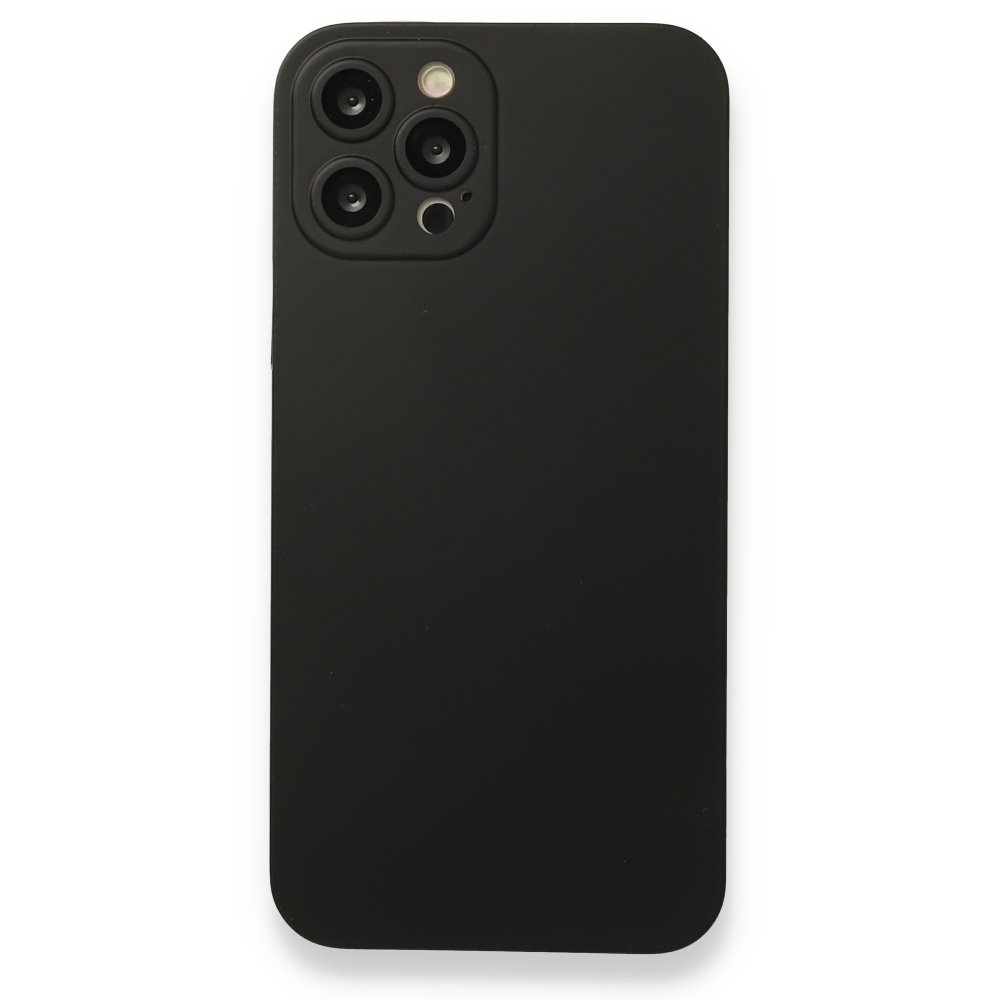 Newface iPhone 12 Pro Kılıf 360 Hayalet Full Body Silikon Kapak - Siyah