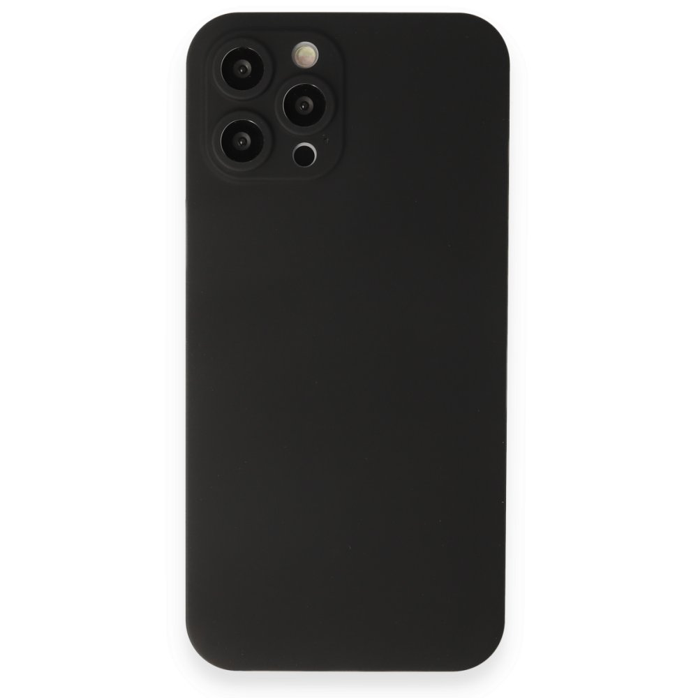 Newface iPhone 12 Pro Kılıf 360 Mat Full Body Silikon Kapak - Siyah