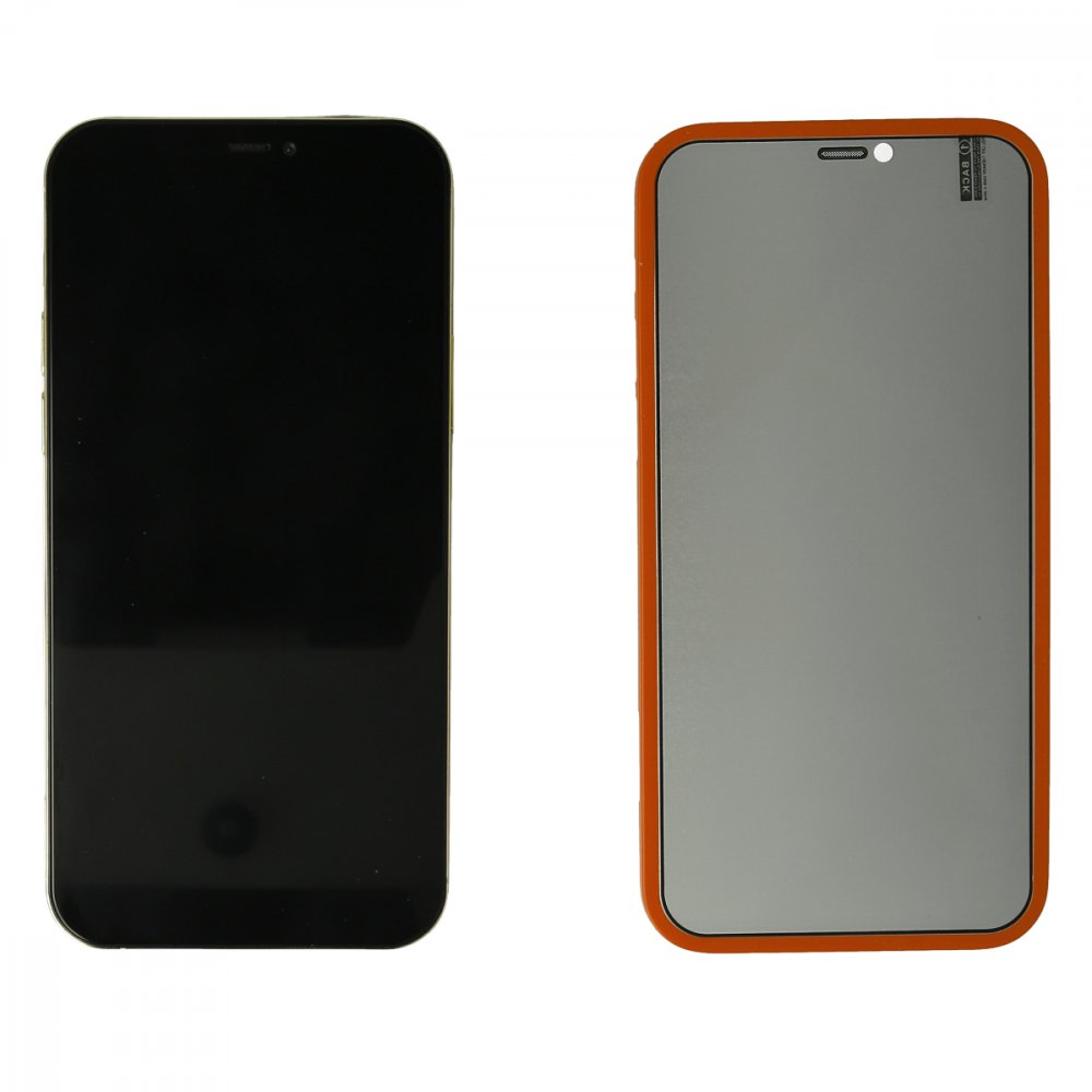 Newface iPhone 12 Pro Kılıf 360 Mat Full Body Silikon Kapak - Turuncu