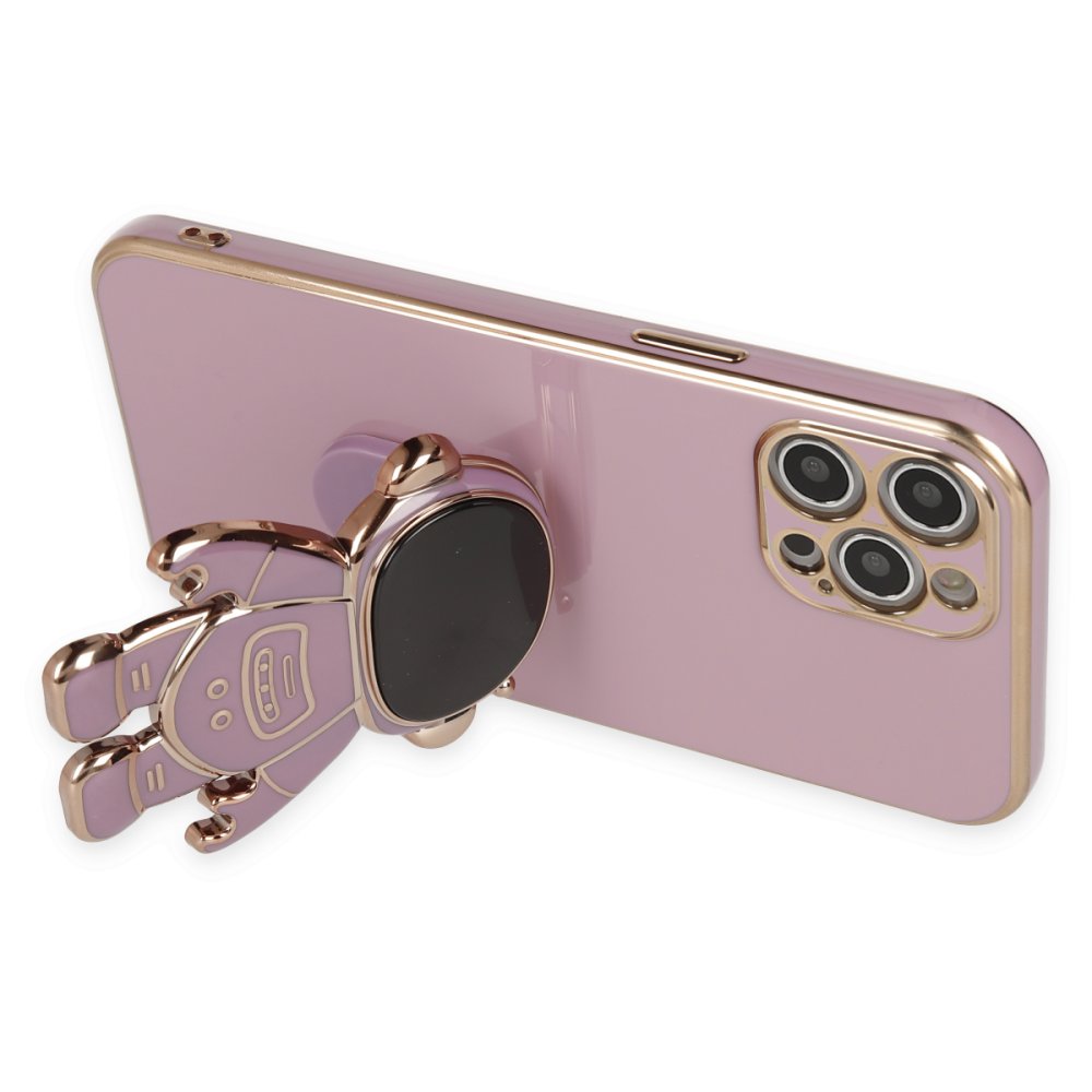 Newface iPhone 12 Pro Kılıf Aston Stand Silikon - Mor