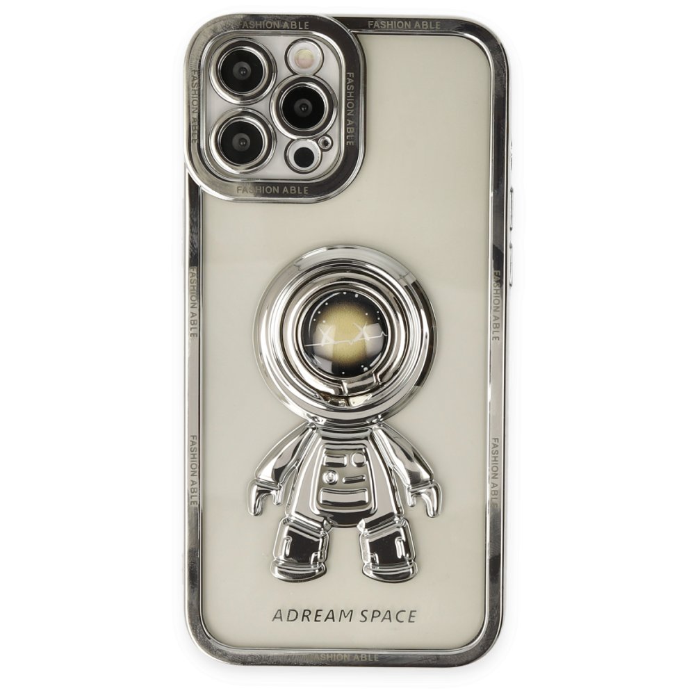 Newface iPhone 12 Pro Kılıf Astronot Silikon - Sarı X Smile