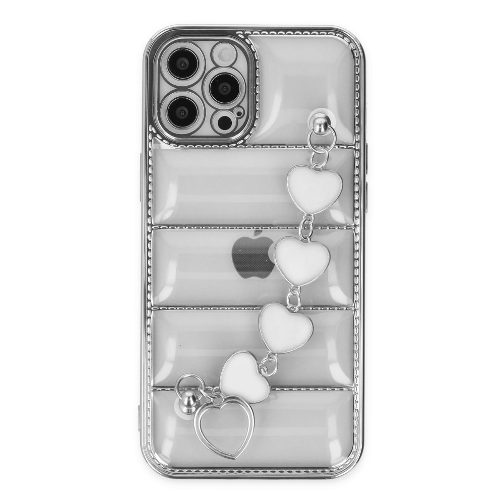 Newface iPhone 12 Pro Kılıf Berlin Elcekli Silikon - Gümüş