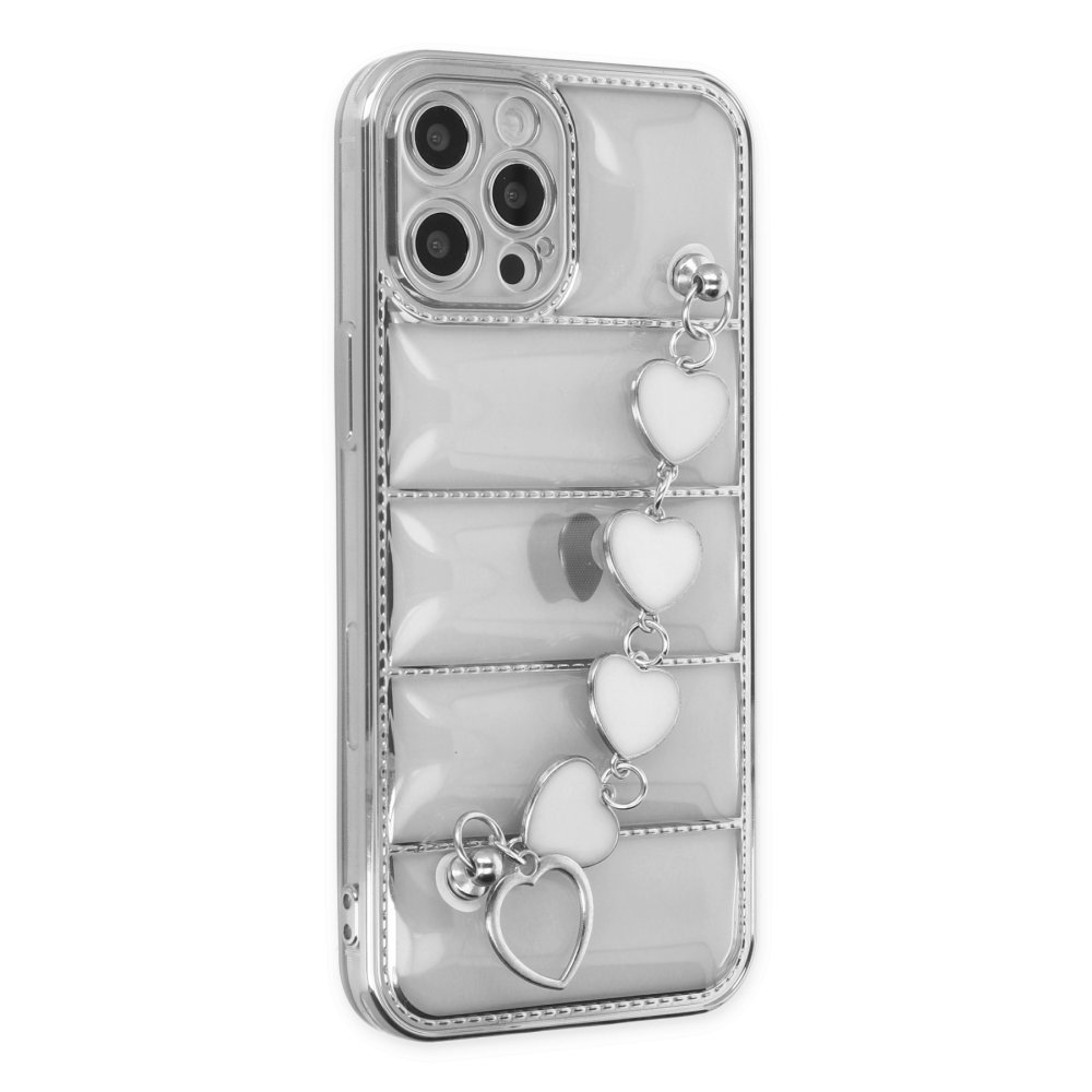 Newface iPhone 12 Pro Kılıf Berlin Elcekli Silikon - Gümüş