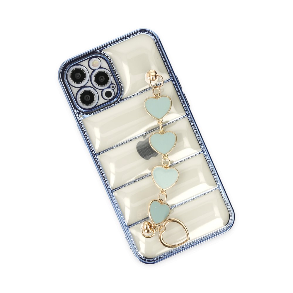 Newface iPhone 12 Pro Kılıf Berlin Elcekli Silikon - Mavi
