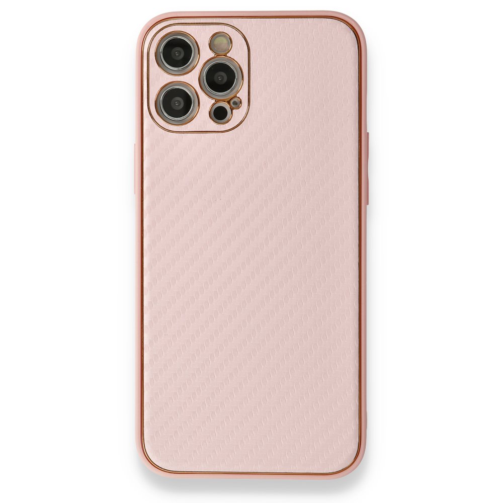 Newface iPhone 12 Pro Kılıf Coco Karbon Silikon - Pembe