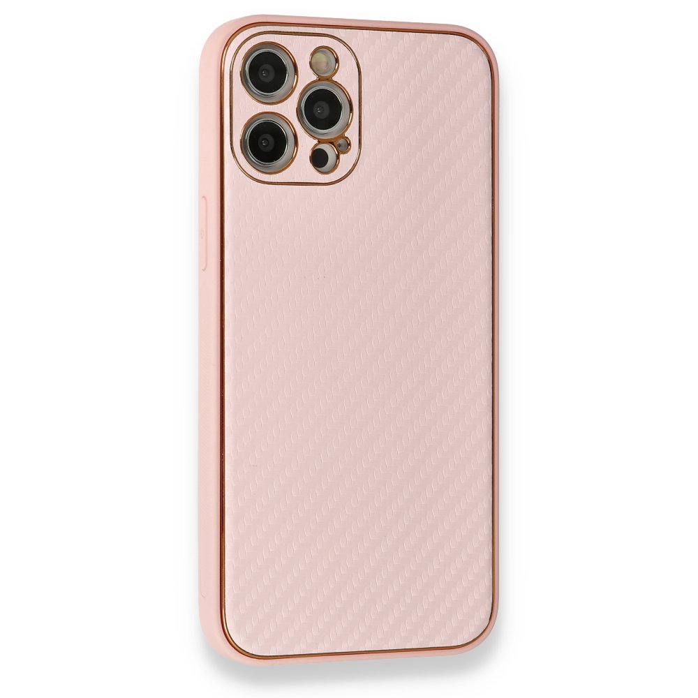 Newface iPhone 12 Pro Kılıf Coco Karbon Silikon - Pembe