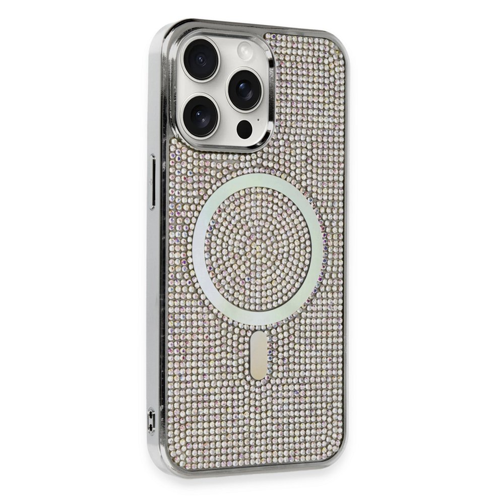 Newface iPhone 12 Pro Kılıf Diamond Magsafe Kapak - Rainbow