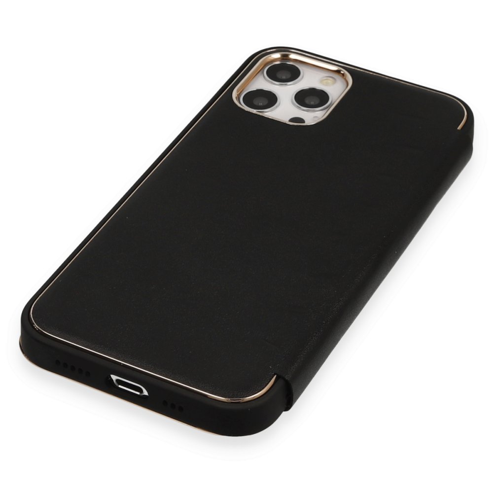 Newface iPhone 12 Pro Kılıf Dolpin Kapaklı - Siyah