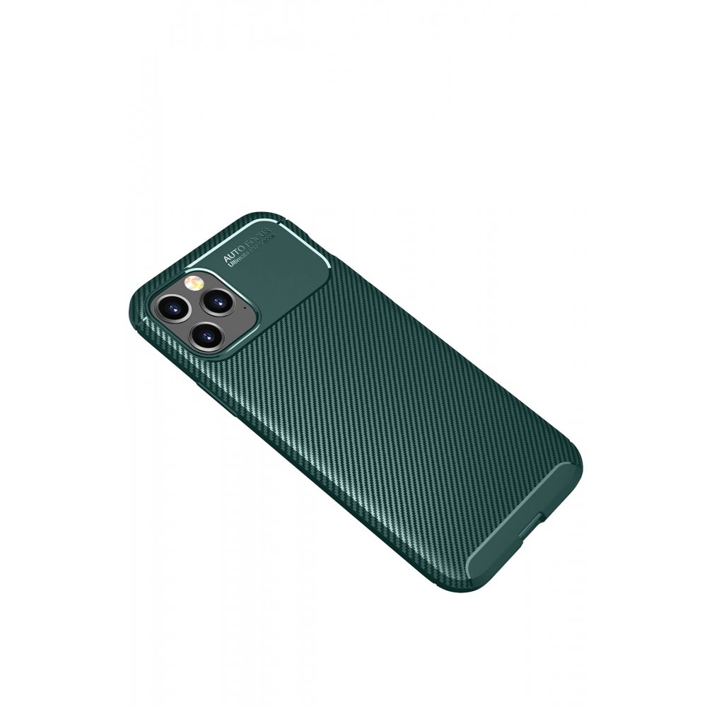 Newface iPhone 12 Pro Kılıf Focus Karbon Silikon - Yeşil