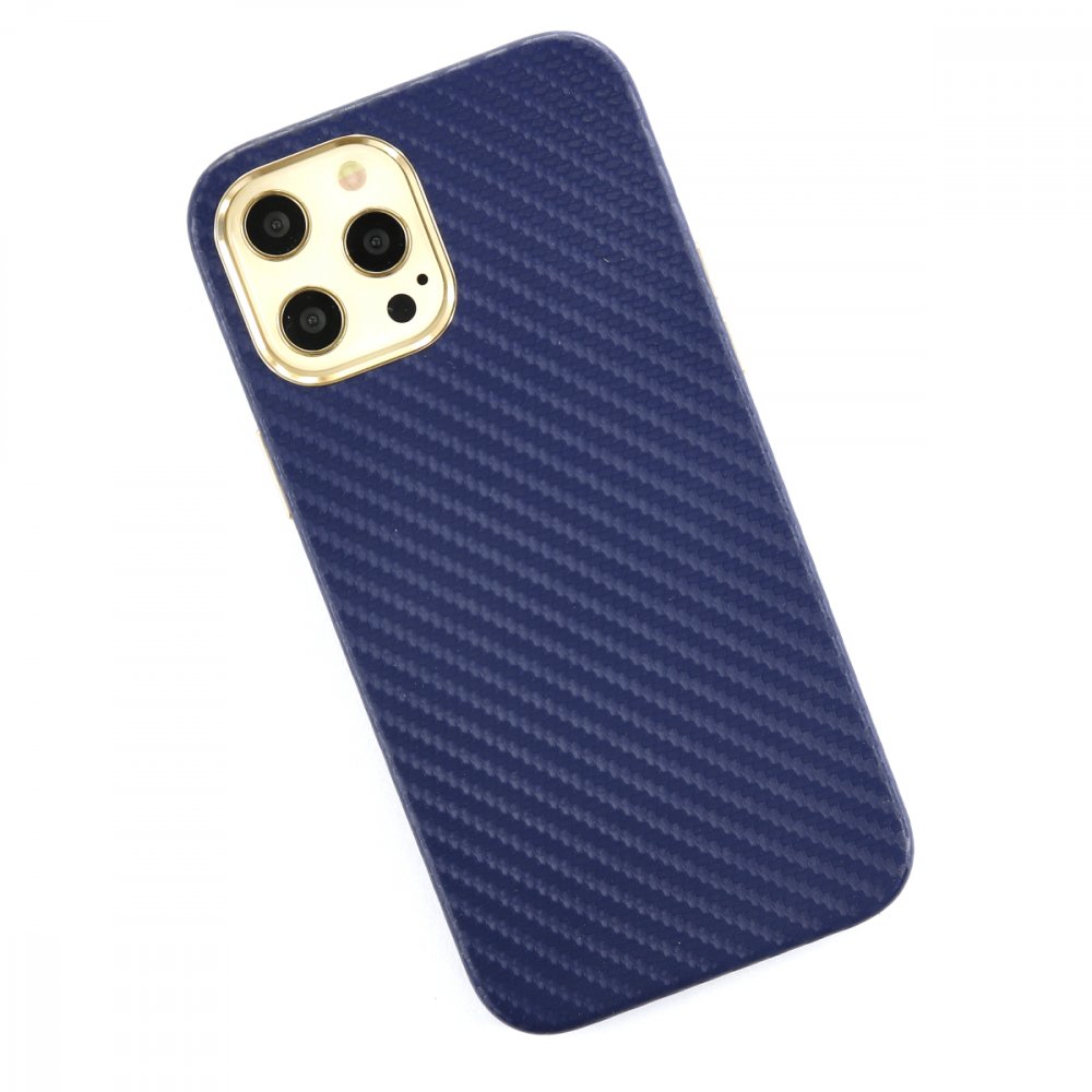 Newface iPhone 12 Pro Kılıf Hibrit Karbon Silikon - Mavi