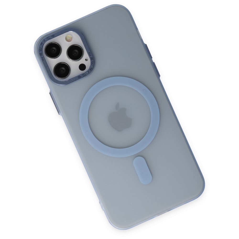 Newface iPhone 12 Pro Kılıf Lodos Magneticsafe Mat Kapak - Sierra Blue