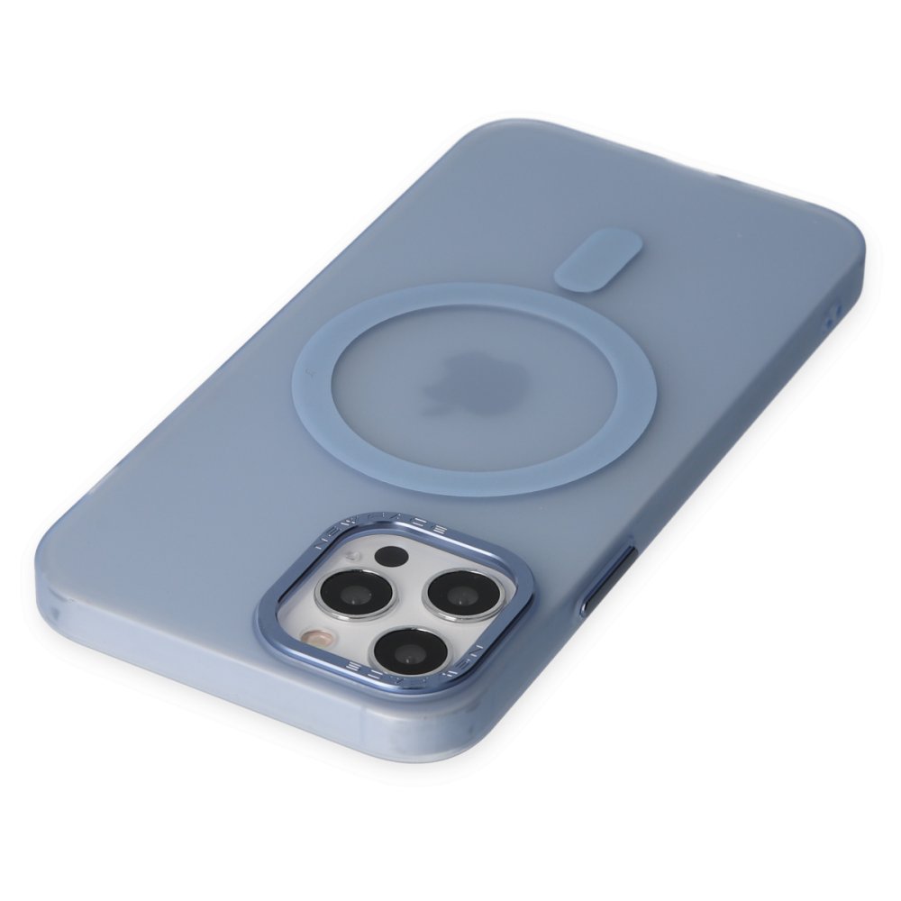Newface iPhone 12 Pro Kılıf Lodos Magneticsafe Mat Kapak - Sierra Blue