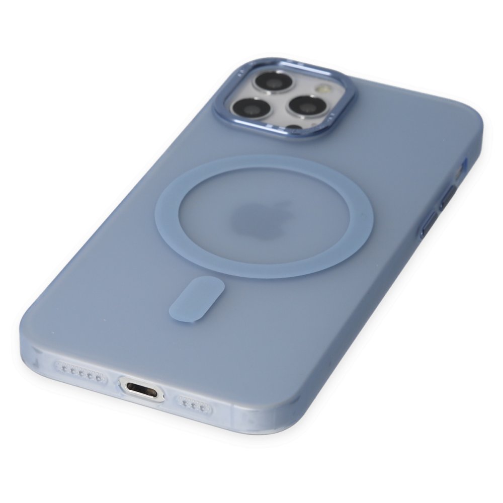 Newface iPhone 12 Pro Kılıf Lodos Magneticsafe Mat Kapak - Sierra Blue
