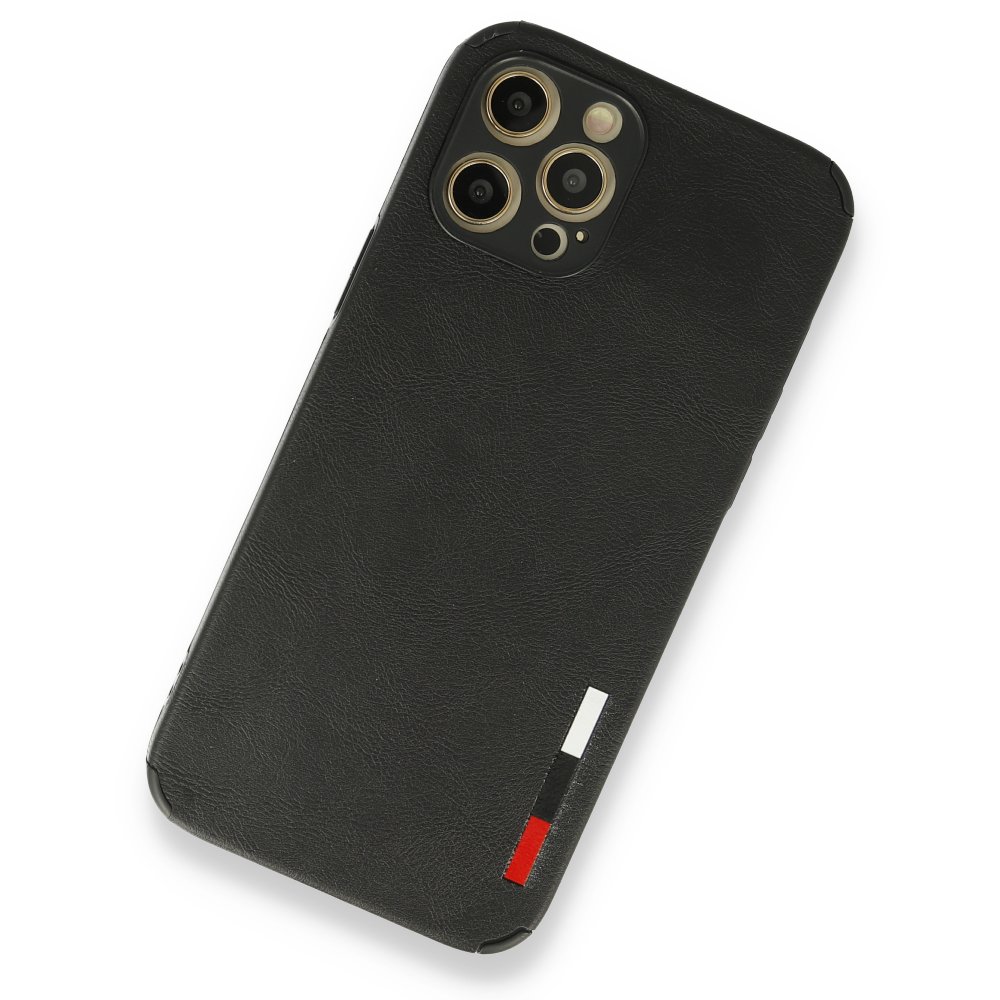 Newface iPhone 12 Pro Kılıf Loop Deri Silikon - Siyah