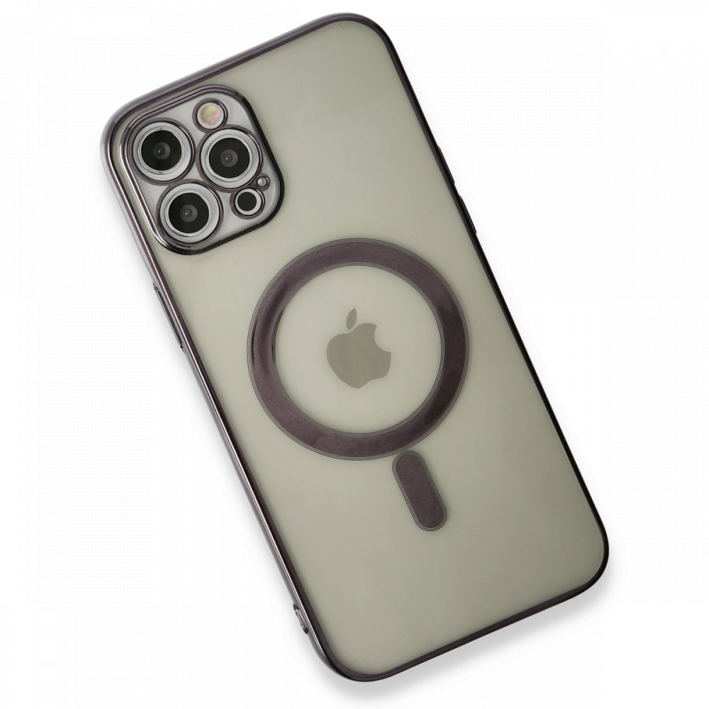 Newface iPhone 12 Pro Kılıf Magneticsafe Lazer Silikon - Siyah