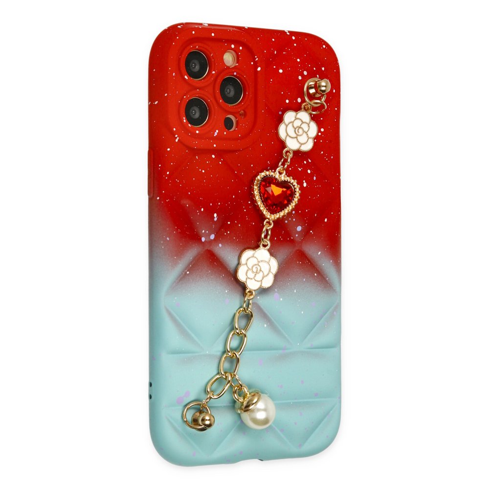 Newface iPhone 12 Pro Kılıf Mozart Elcekli Silikon - Kırmızı