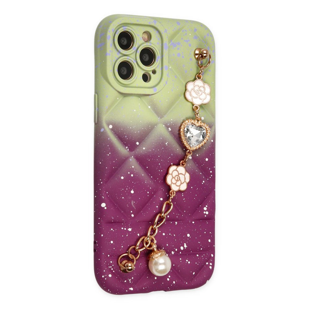 Newface iPhone 12 Pro Kılıf Mozart Elcekli Silikon - Mürdüm