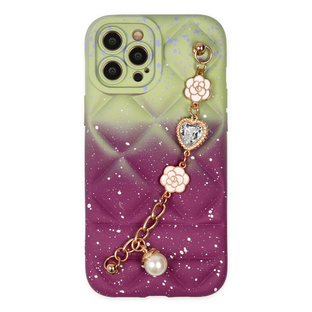 Newface iPhone 12 Pro Kılıf Mozart Elcekli Silikon - Mürdüm