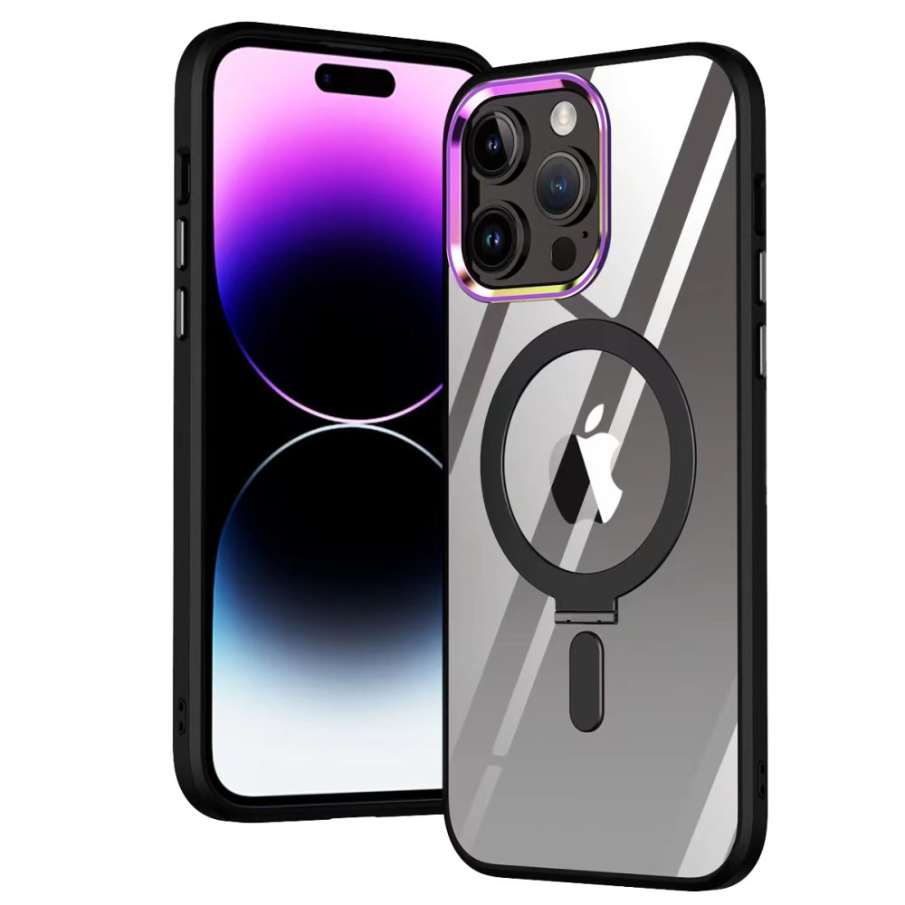 Newface iPhone 12 Pro Kılıf Mudo Magneticsafe Standlı Kapak - Siyah