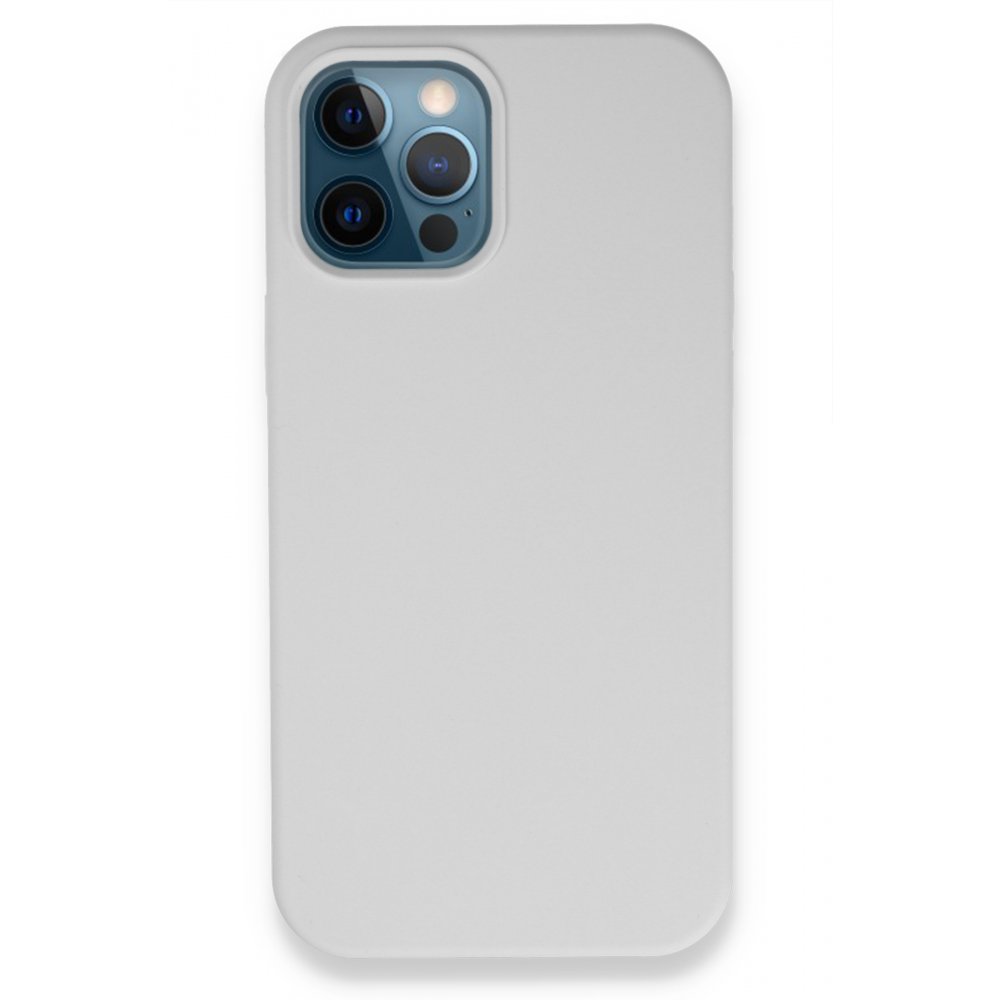 Newface iPhone 12 Pro Kılıf Nano içi Kadife  Silikon - Beyaz
