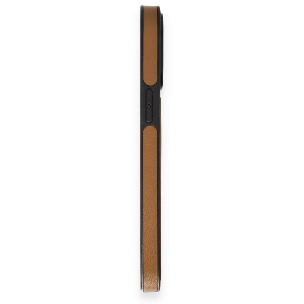 Newface iPhone 12 Pro Kılıf Ozzi Magsafe Deri Kapak - Taba