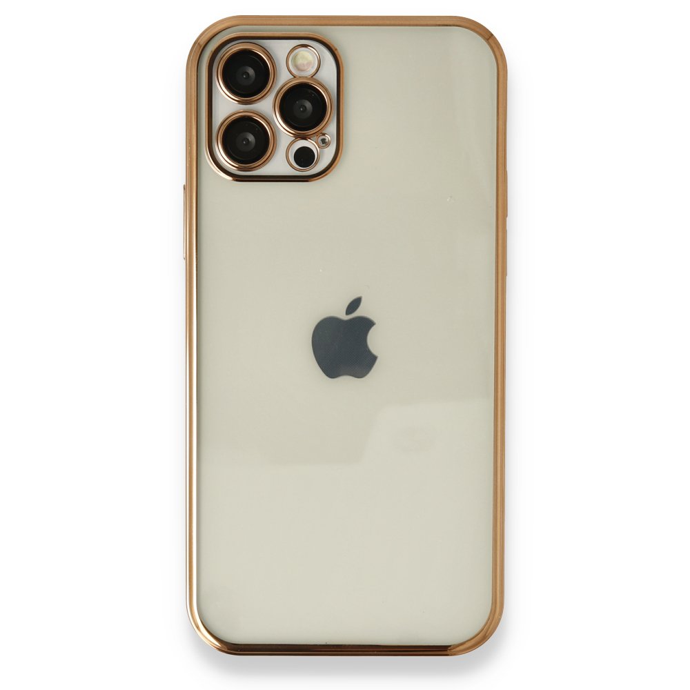 Newface iPhone 12 Pro Kılıf Razer Lensli Silikon - Gold