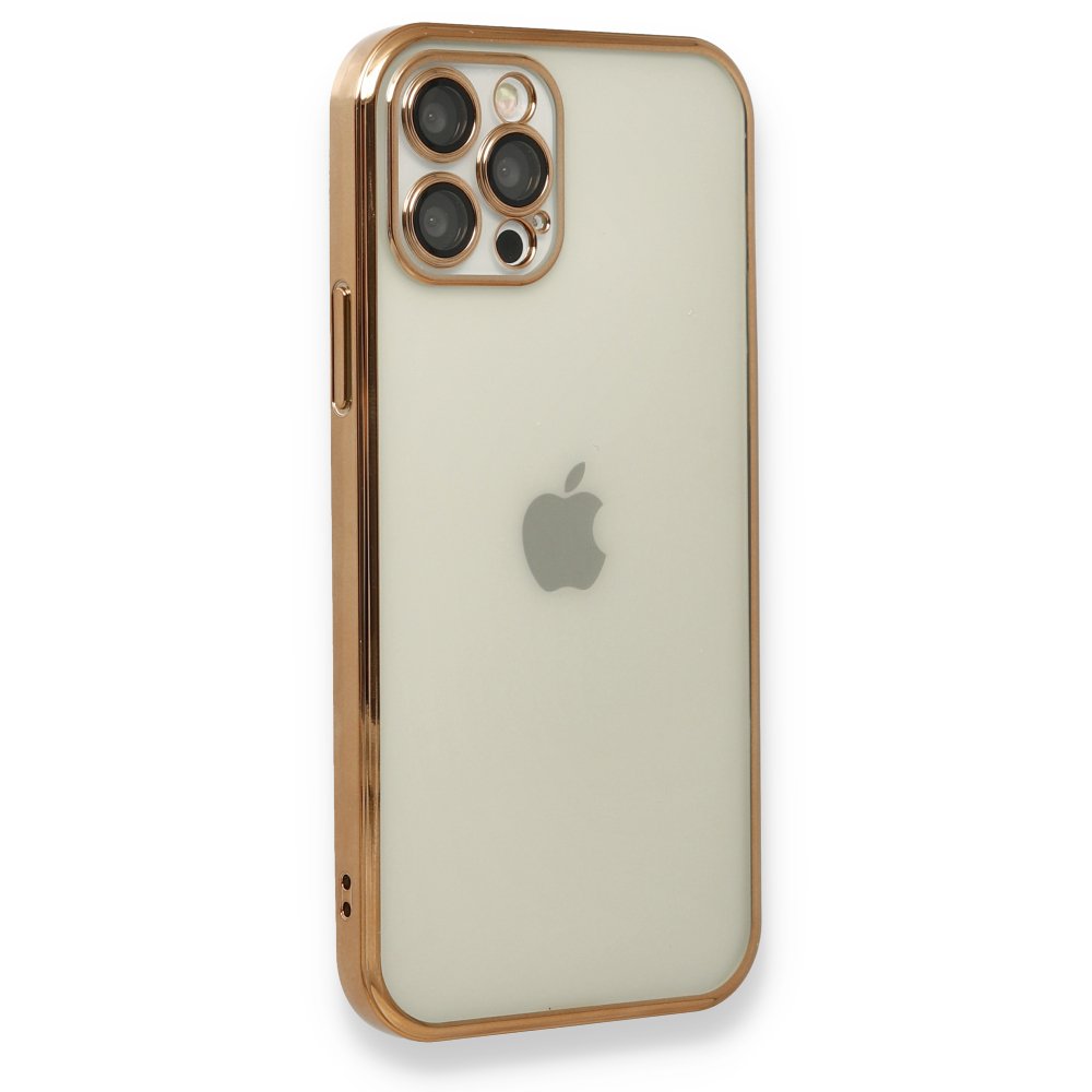 Newface iPhone 12 Pro Kılıf Razer Lensli Silikon - Gold