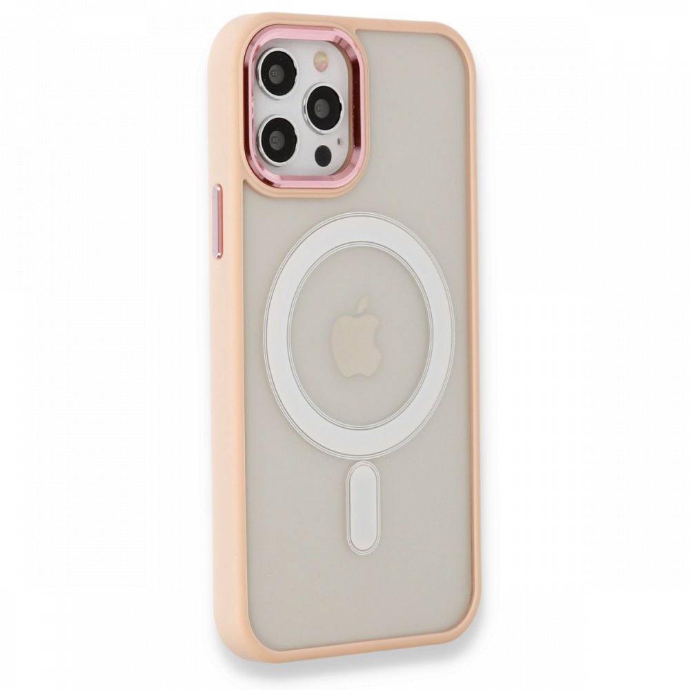 Newface iPhone 12 Pro Kılıf Room Magneticsafe Silikon - Pudra