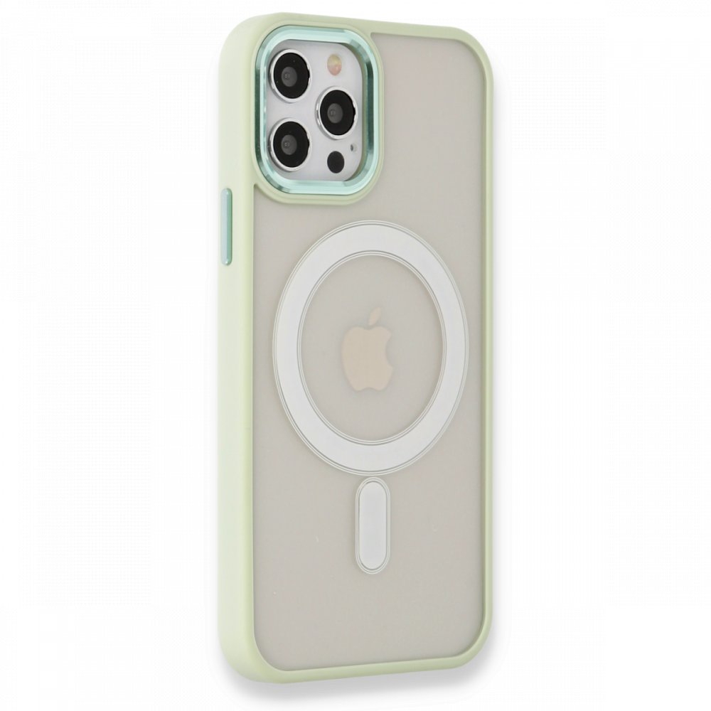 Newface iPhone 12 Pro Kılıf Room Magneticsafe Silikon - Su Yeşili