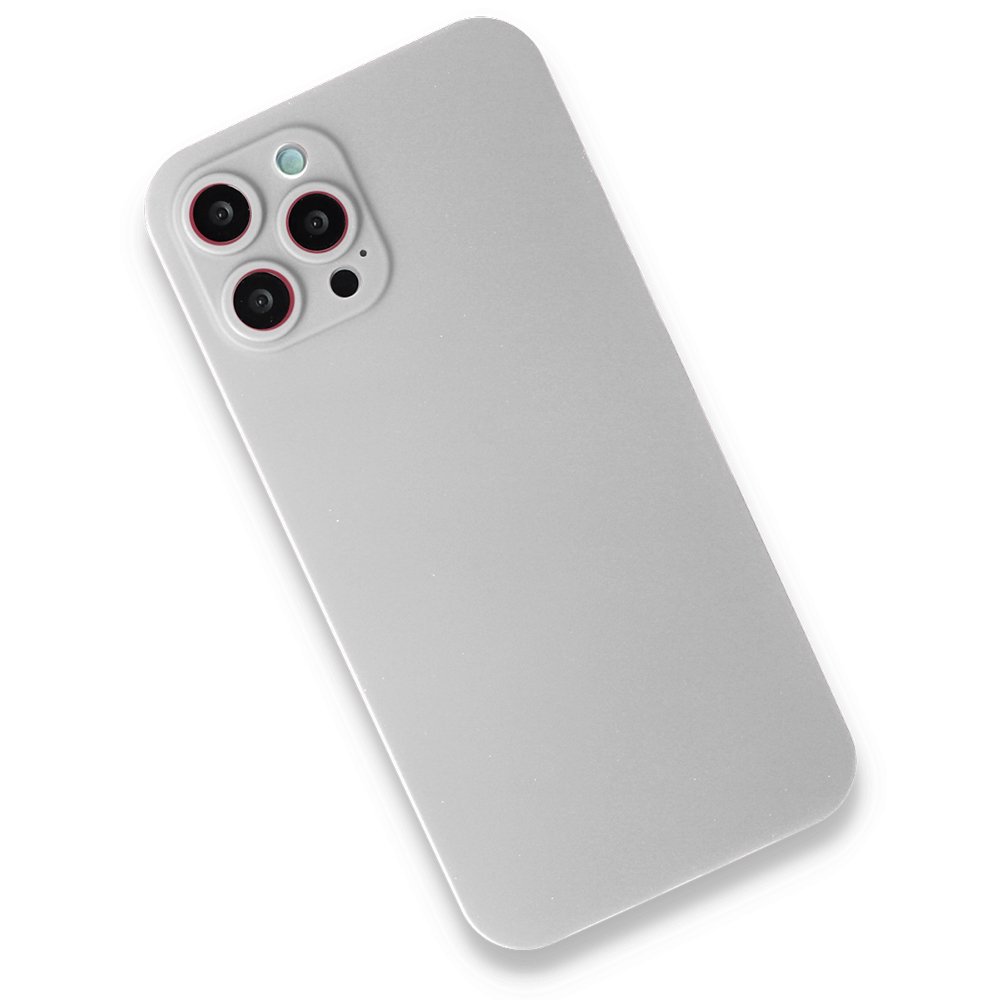 Newface iPhone 12 Pro Max Kılıf 360 Full Body Silikon Kapak - Beyaz