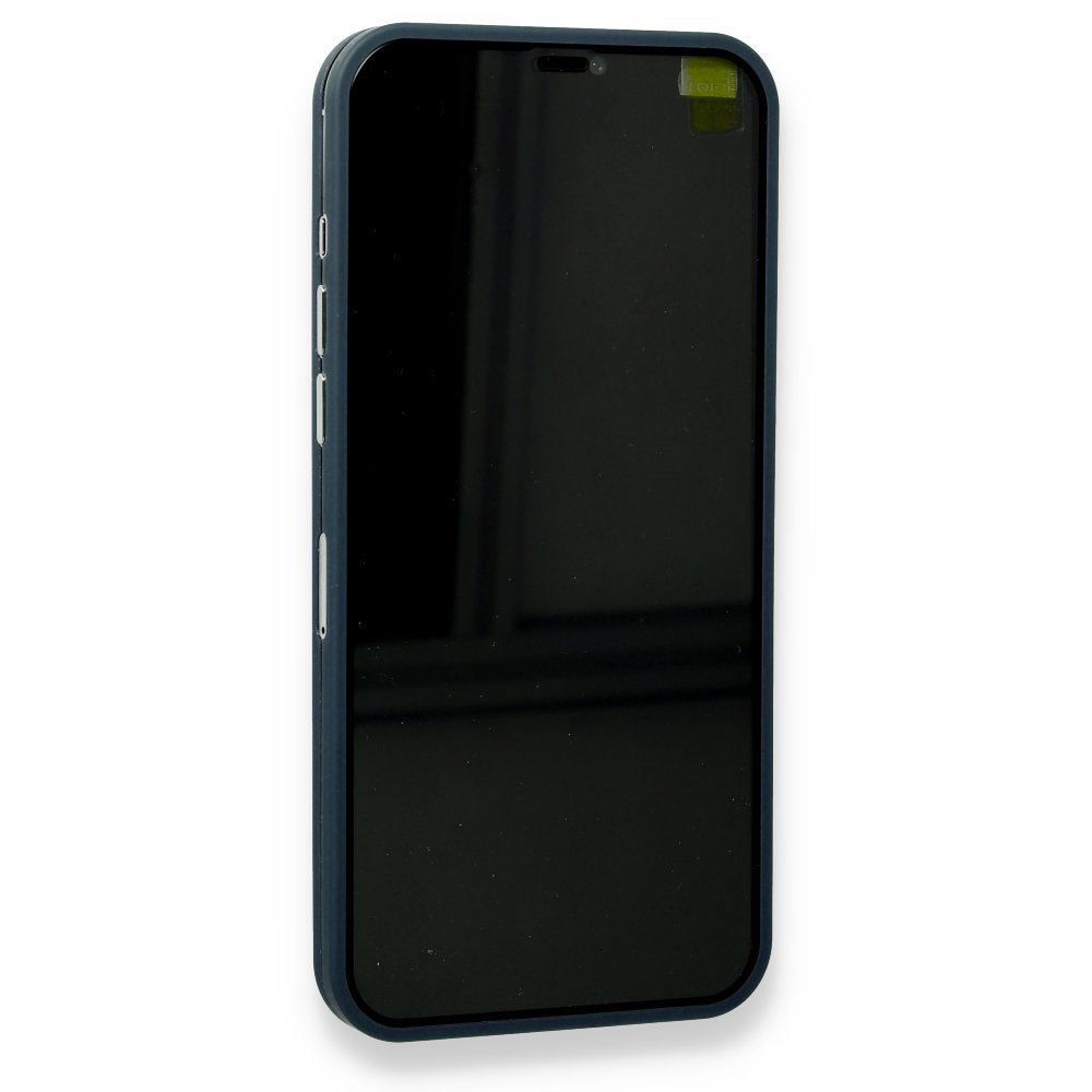 Newface iPhone 12 Pro Max Kılıf 360 Full Body Silikon Kapak - Mavi