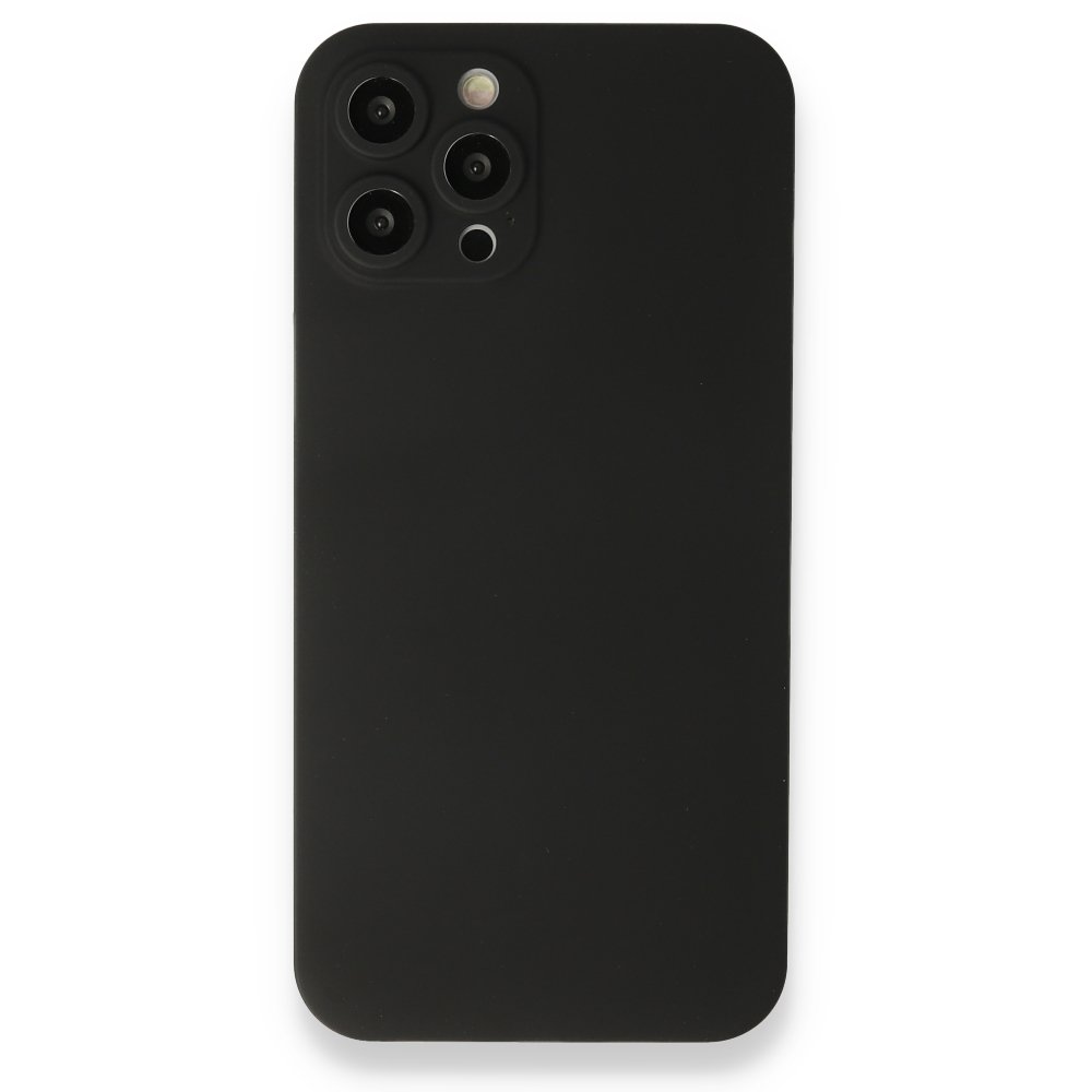 Newface iPhone 12 Pro Max Kılıf 360 Full Body Silikon Kapak - Siyah