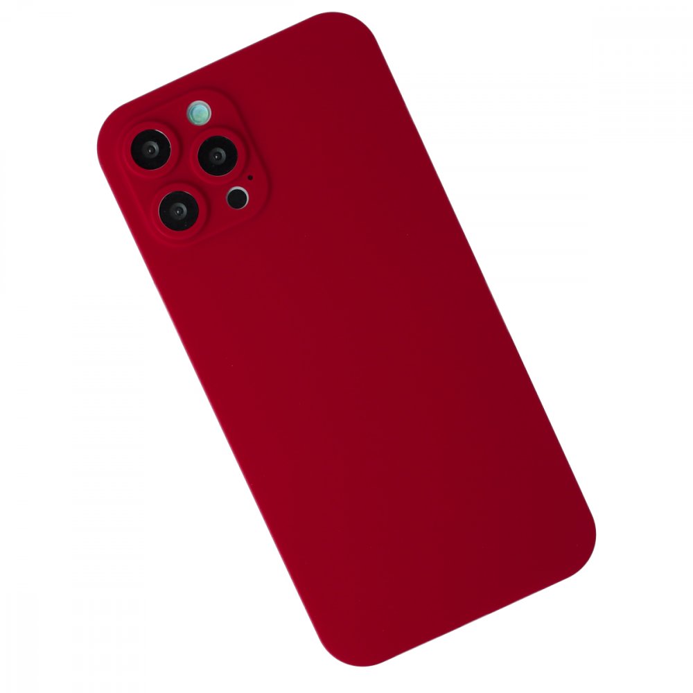 Newface iPhone 12 Pro Max Kılıf 360 Mat Full Body Silikon Kapak - Kırmızı