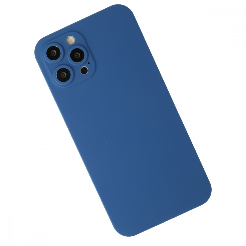 Newface iPhone 12 Pro Max Kılıf 360 Mat Full Body Silikon Kapak - Mavi