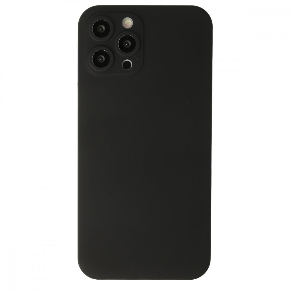 Newface iPhone 12 Pro Max Kılıf 360 Mat Full Body Silikon Kapak - Siyah