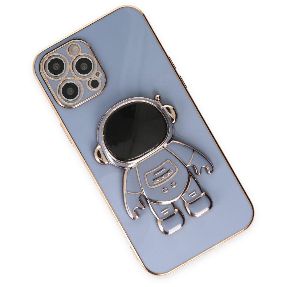 Newface iPhone 12 Pro Max Kılıf Aston Stand Silikon - Mavi