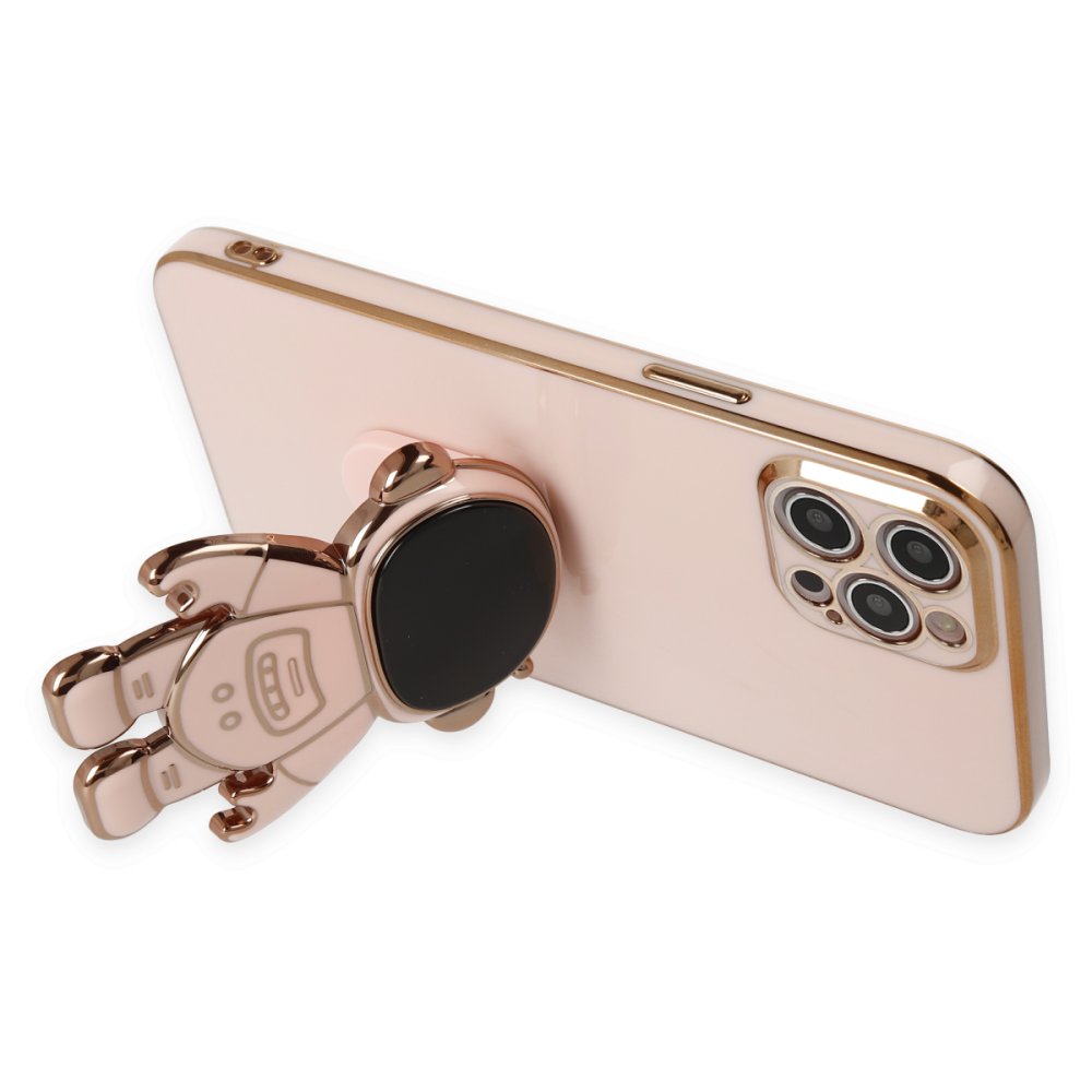 Newface iPhone 12 Pro Max Kılıf Aston Stand Silikon - Pembe