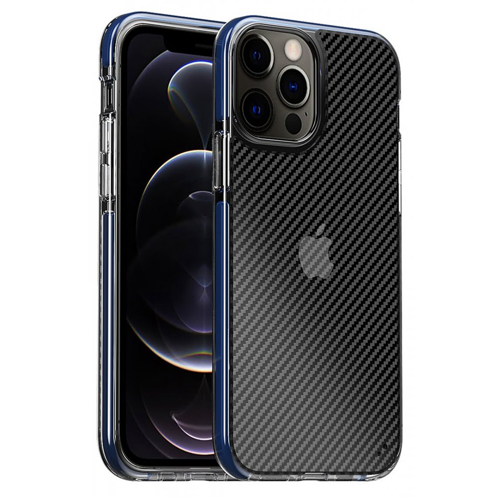 Newface iPhone 12 Pro Max Kılıf Bambi Karbon Silikon - Mavi