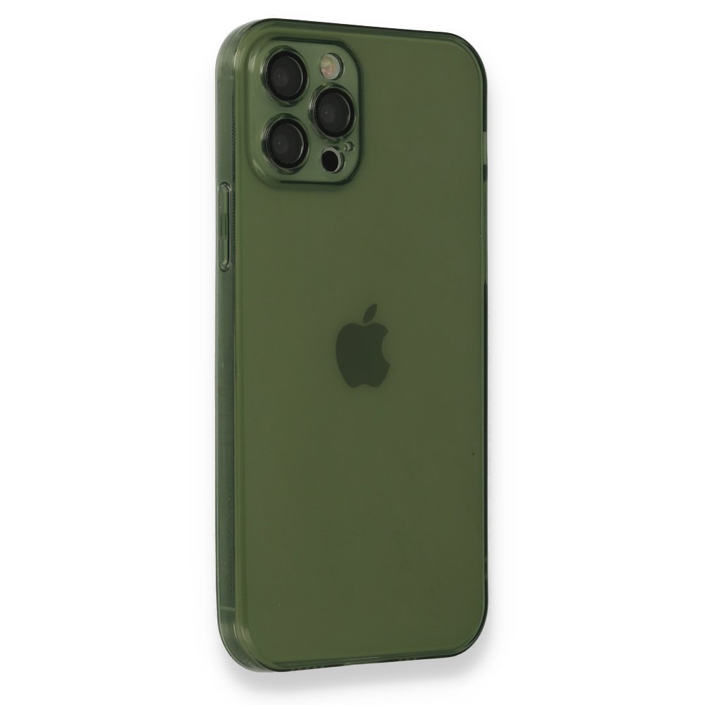 Newface iPhone 12 Pro Max Kılıf Fly Lens Silikon - Yeşil