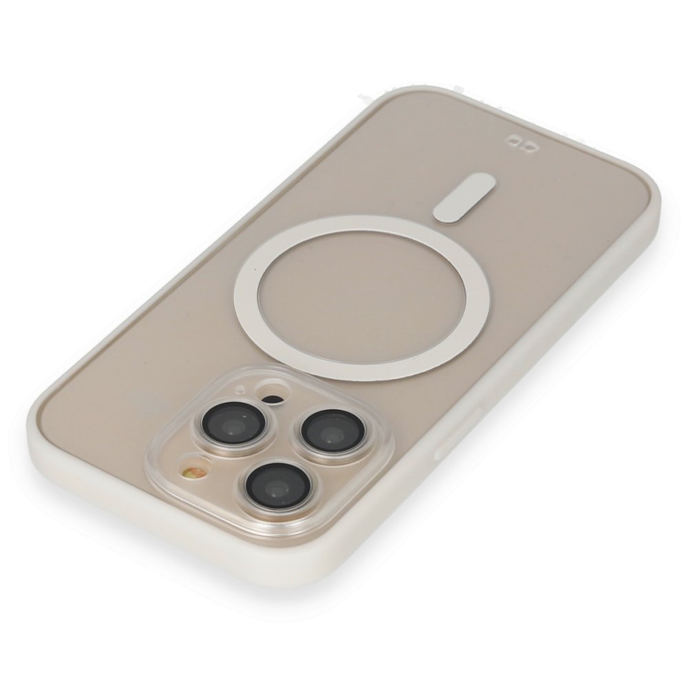 Newface iPhone 12 Pro Max Kılıf Grand Magneticsafe Kapak - Beyaz