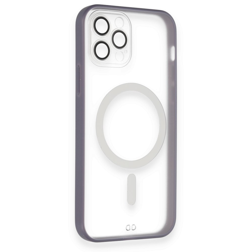 Newface iPhone 12 Pro Max Kılıf Grand Magneticsafe Kapak - Mor