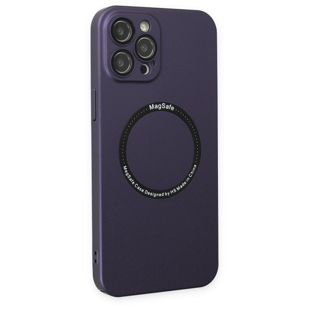 Newface iPhone 12 Pro Max Kılıf Jack Magneticsafe Lens Silikon - Mor