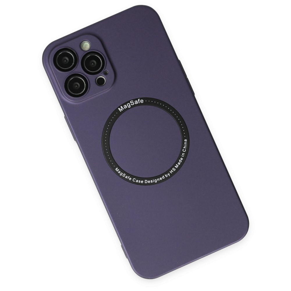 Newface iPhone 12 Pro Max Kılıf Jack Magneticsafe Lens Silikon - Mor