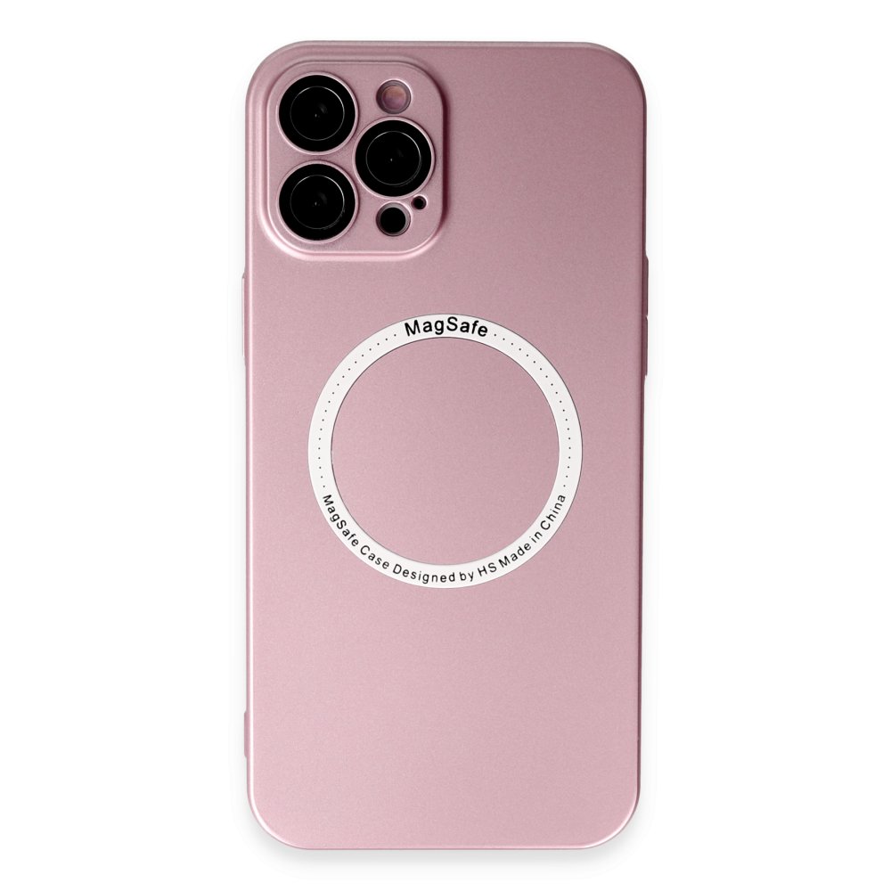 Newface iPhone 12 Pro Max Kılıf Jack Magneticsafe Lens Silikon - Rose Gold